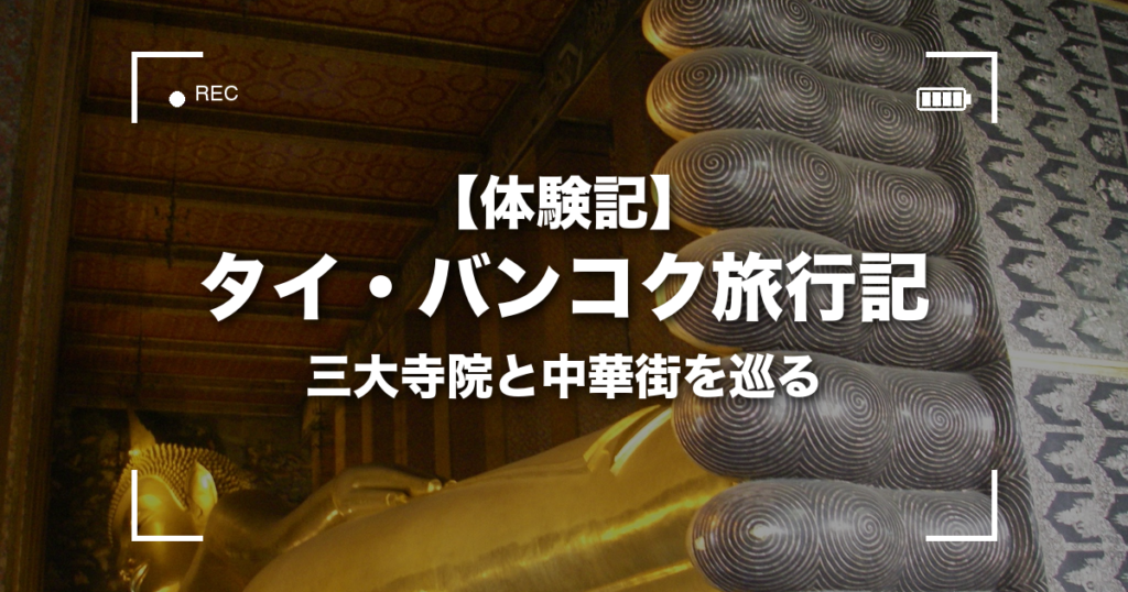 ワット・ポーの涅槃仏の足の裏に「タイ・バンコク旅行記」の文字